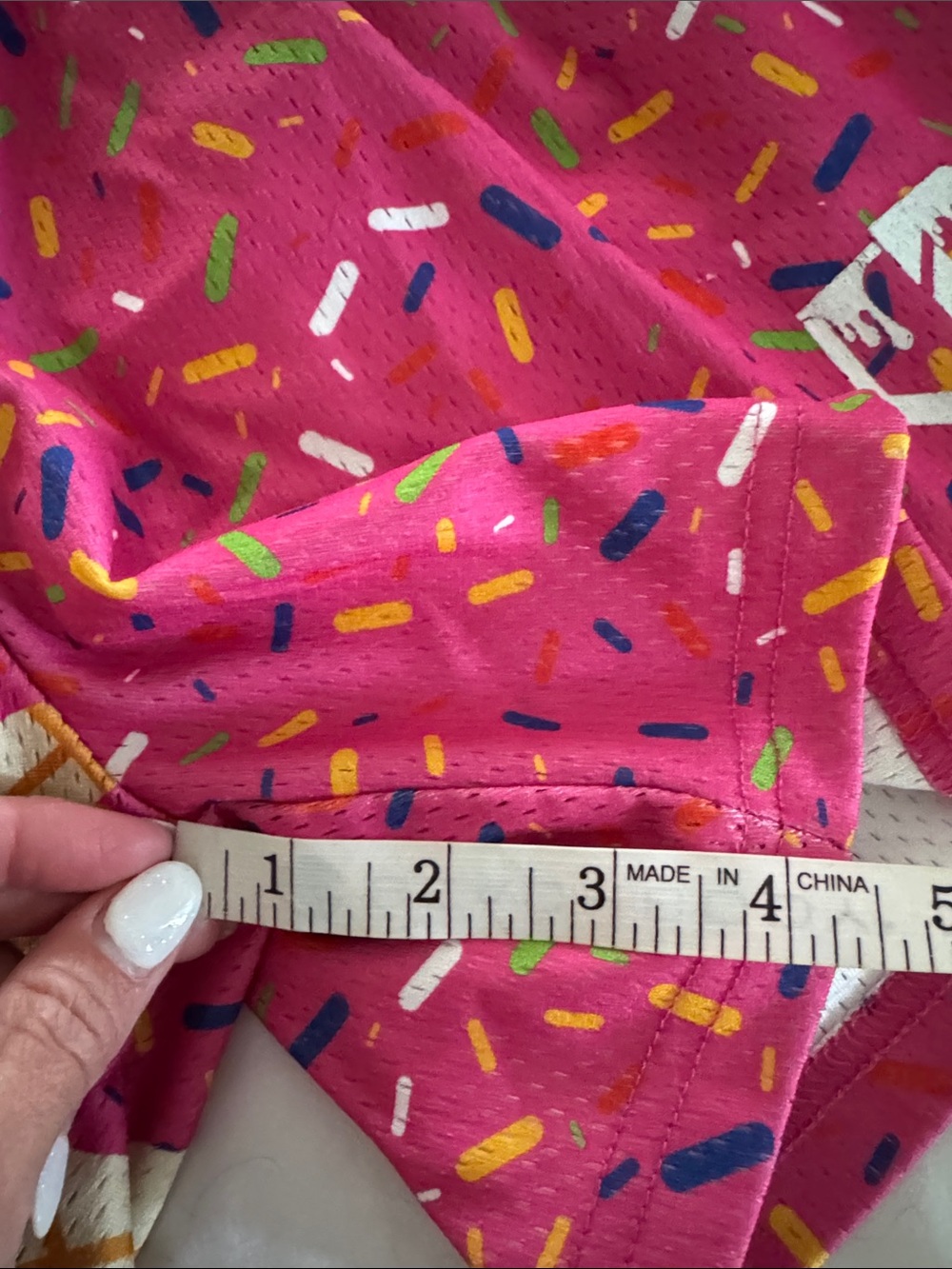 Men's Athletic Ice Cream Print Shorts - Blue & Pink - Picture 7 of 9